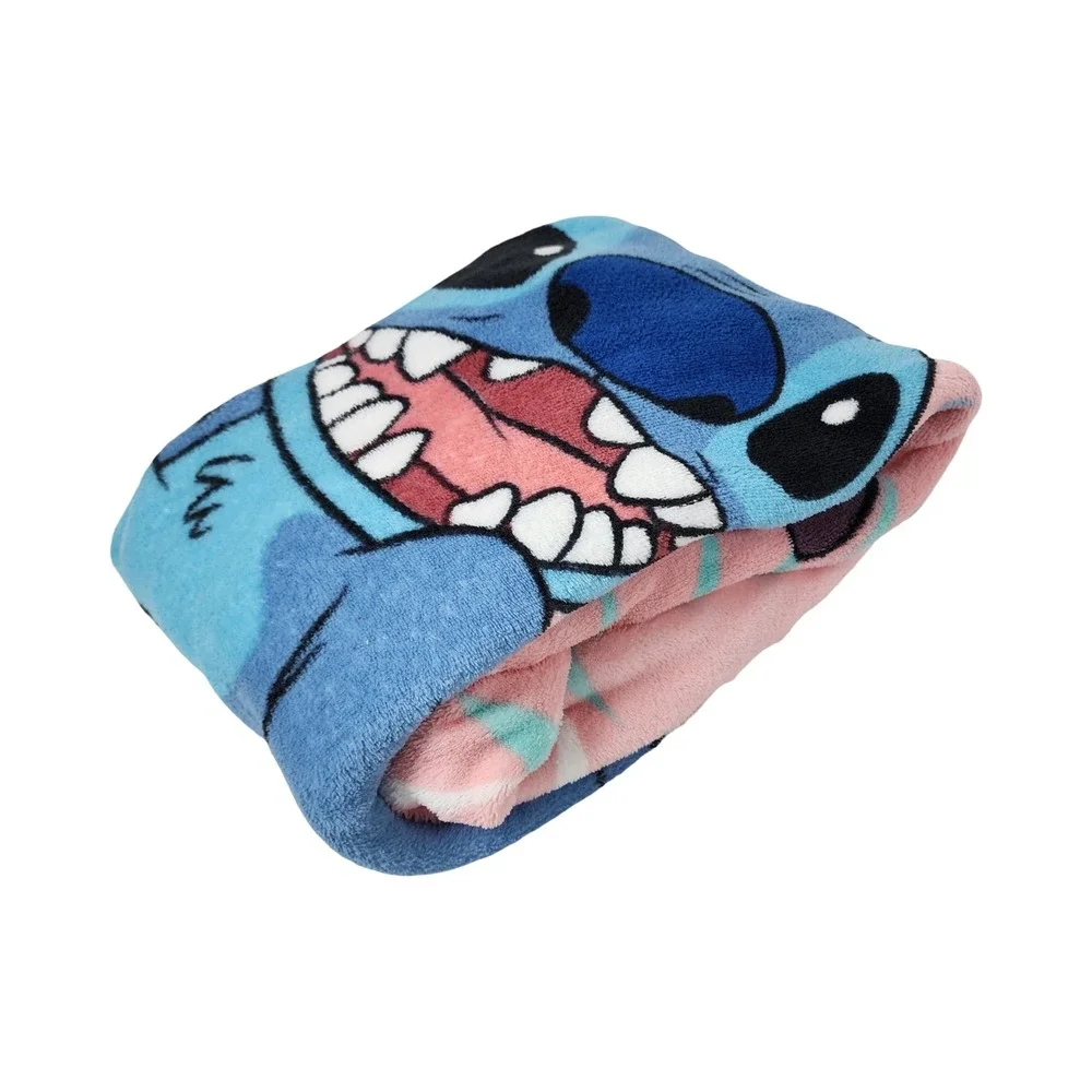 Disney Lilo & Stitch Pink Tropical Palm Leaf‎ Fleece Throw Blanket 44x57 RN18389